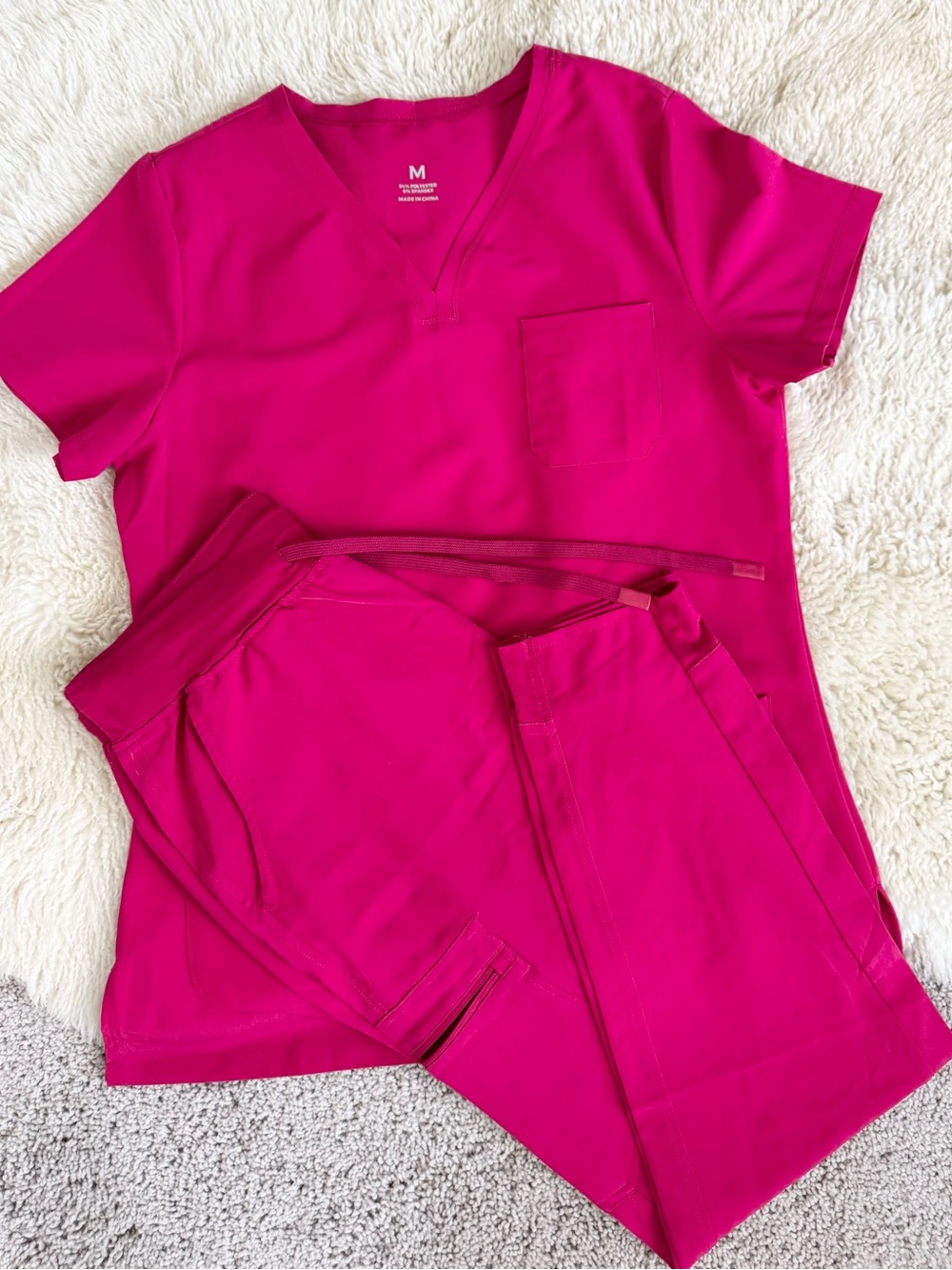 CozyFit Women’s Scrubs Set in Viva Magenta